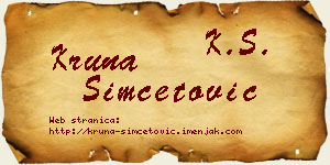 Kruna Simčetović vizit kartica